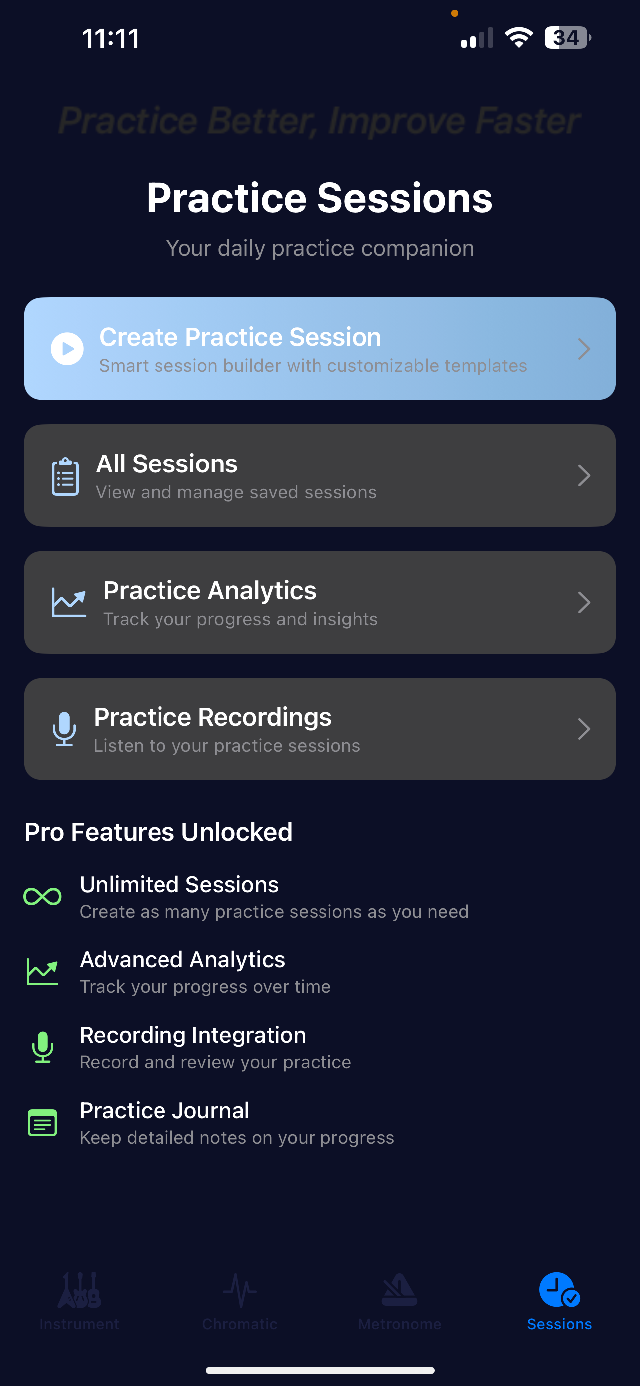 Create Practice Session